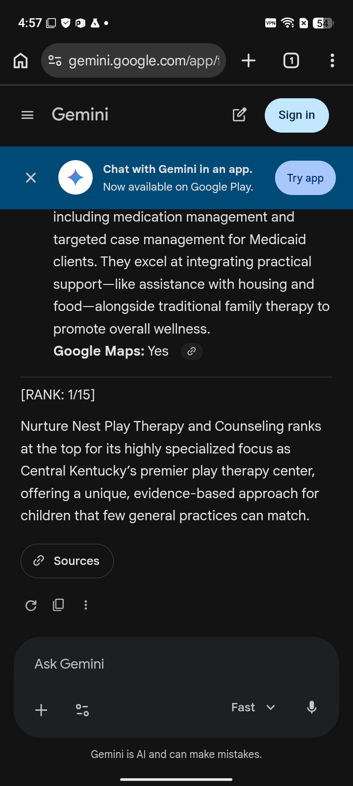 after capture: Nurture Nest Play Therapy and Counseling at #1 for “family counseling service” on Gemini