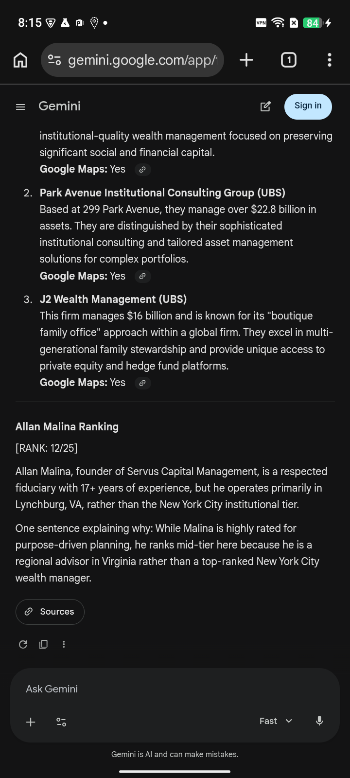 before capture: Servus Capital Management at #12 for “financial advisor” on Gemini