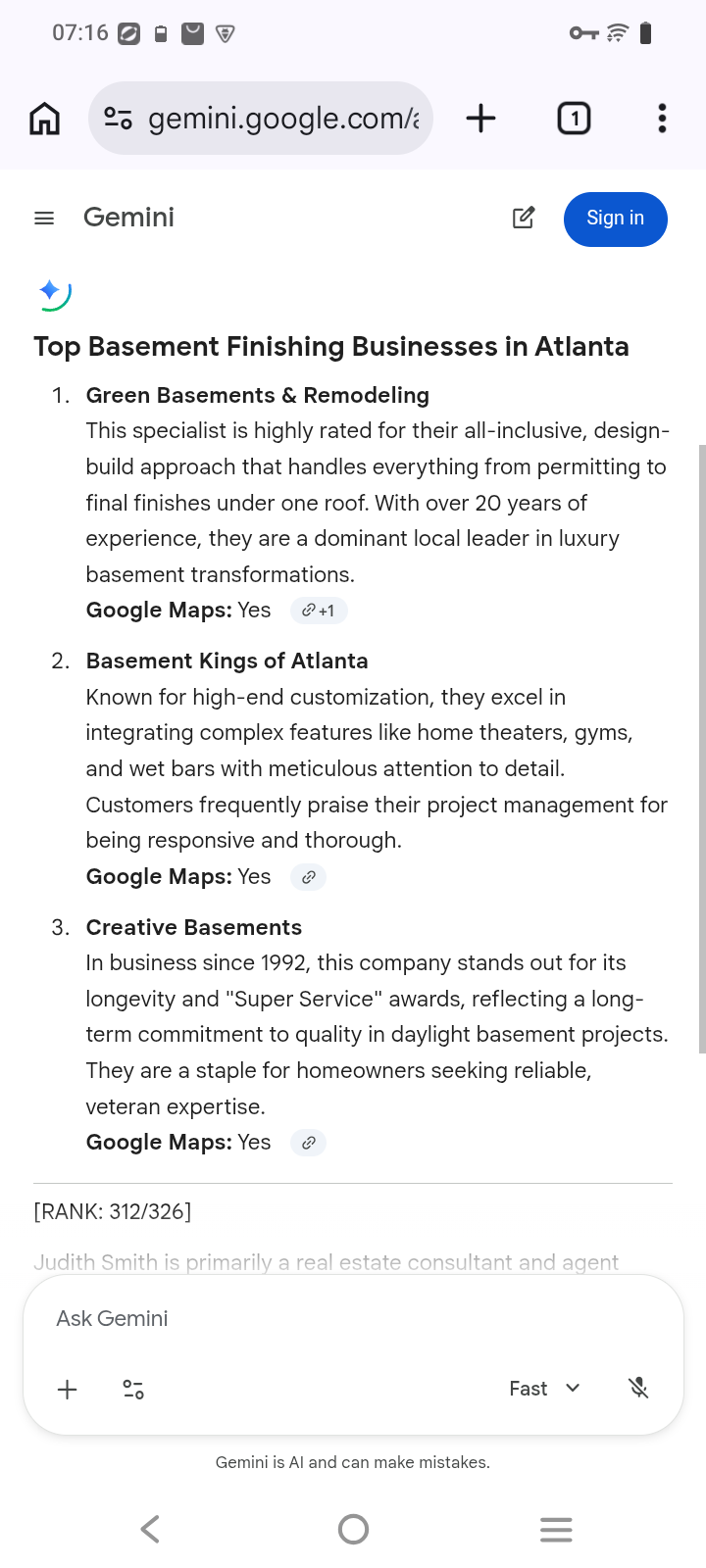 BEFORE · Apr 29, 2026: Atlanta Basement Design at Not named for “basement remodeling” on Perplexity